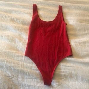 Red Wilfred free aritzia body suit